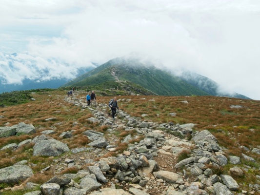It's fun to hike through the fast moving clouds; the view is different every few seconds pemi loop