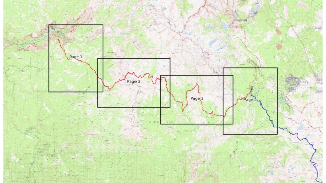 The route is split into four maps