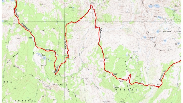 Hiking around the west side of the Ritter Range