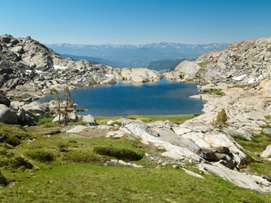 After wandering up and down the ridges, I finally find the little lake described by Roper sierra high route lake cross country
