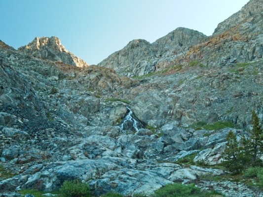 Looking back at the terrain I descended this afternoon sierra high route cross country
