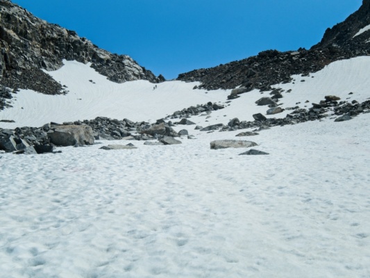 I'm grateful for the snow - it makes the approach to the pass super easy sierra high route north glacier pass