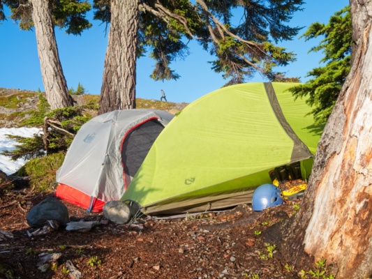 The fog clears out later in the evening mount baker camp alice