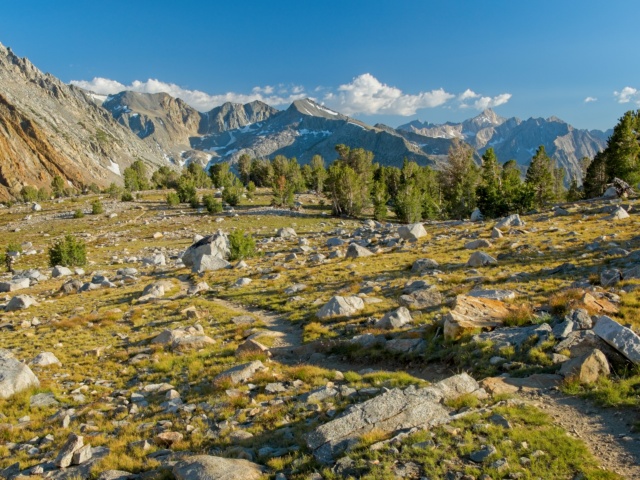 We approach Wildlife Lake, our campsite for the evening, in the golden evening light
