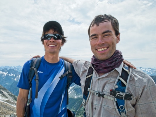 Katie snaps a photo of Josh and I at the Sahale Glacier sahale glacier