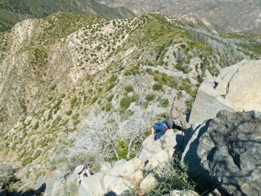 Some solid class III moves are required to reach the summit strawberry peak