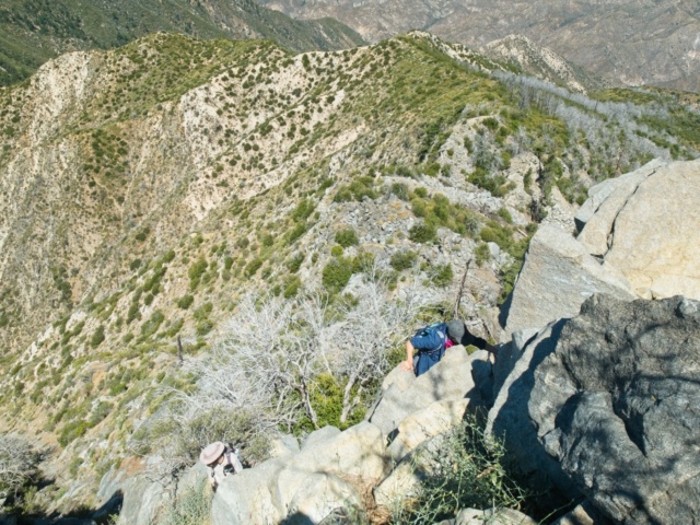 Some solid class III moves are required to reach the summit strawberry peak