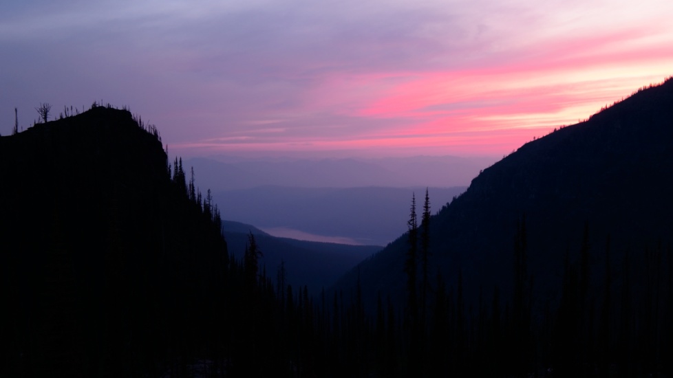 One silver lining to the smoky haze is the spectacular sunset colors! glacier national park