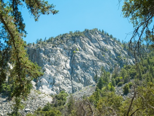 A sheer rock wall on the north side of Strawberry Peak offers some rock climbing opportunities