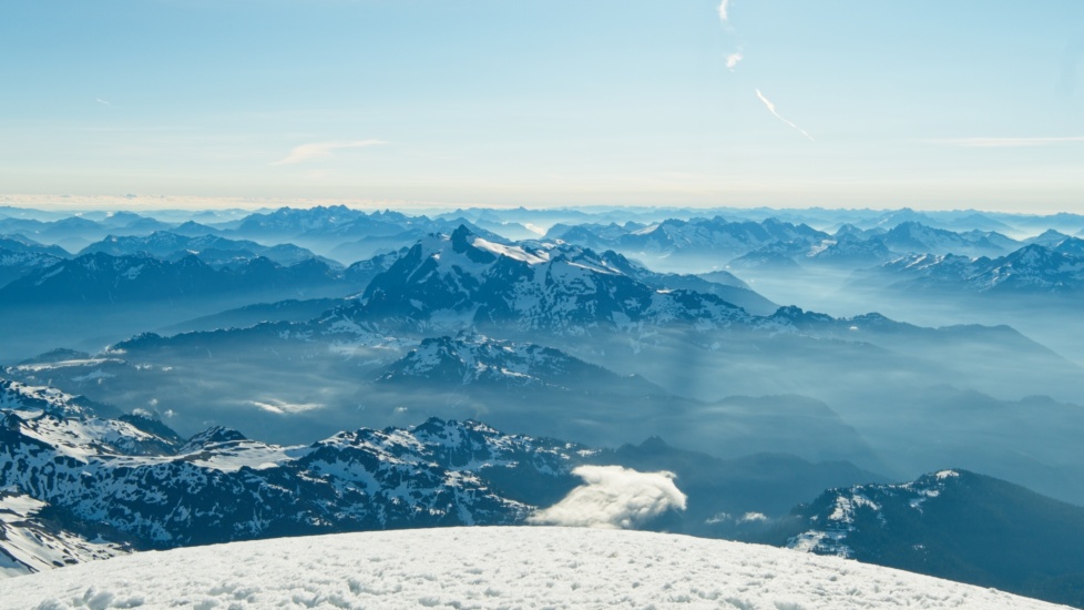 All you can see from the summit of Mount Baker is mountains, mountains, and more mountains! mount baker cascade mountains