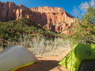 Our fantastic view from site #6 zion national park camping