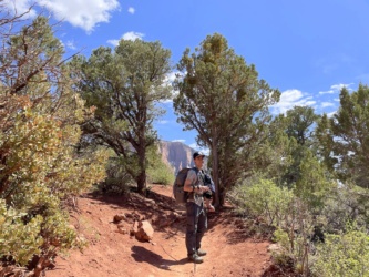 Yours truly on the La Verkin Creek Trail; photo credit: Diane zion national park la verkin trail