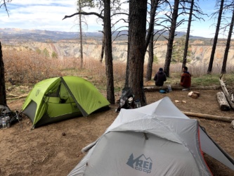 Our campsite on the west rim; photo credit: Kim zion national park west rim