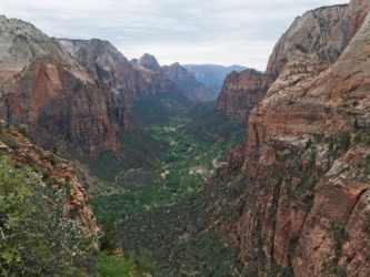 A view toward the mouth of Zion Canyon from Angels Landing zion canyon