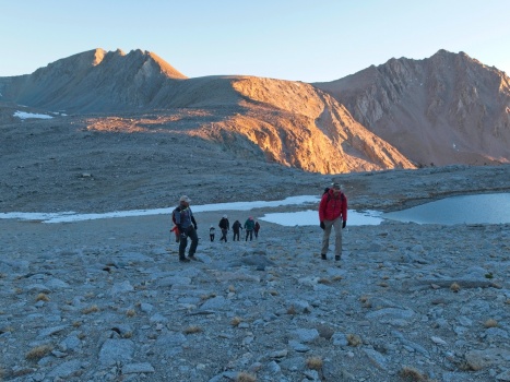 We start our approach to Mount Tyndall at sunrise this morning sierra nevada mountains
