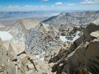From the summit, the journey back is intimidating mount russell