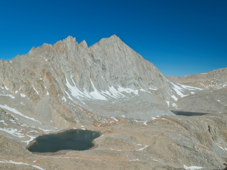 Mount Tyndall is much more imposing from this angle, partway up the chute mount tyndall