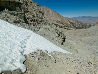 One of a couple small snowfields at the top of Shepherd Pass shepherd pass