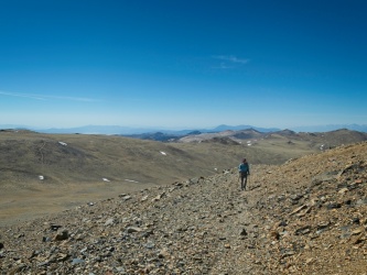 Kim on one of the long switchbacks up White Mountain Peak white mountain peak