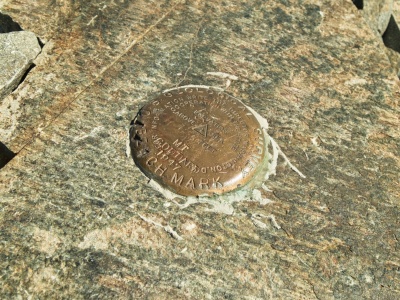 A USGS benchmark at the summit of Mount Goddard mount goddard