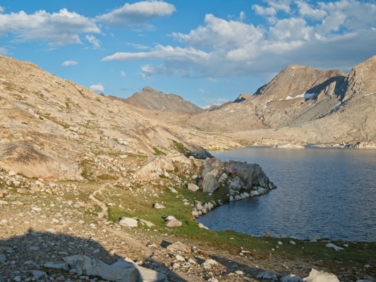 Muir Pass and the Black Giant are finally sunlit! muir pass