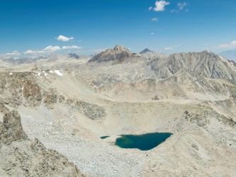 A look at Mount Humphreys and Sky High Lake from the summit of Mount Lamarck mount humphreys