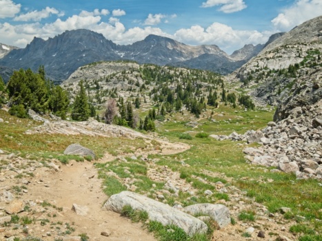 The trail leads toward the crest of the Winds wind river range indian basin trail