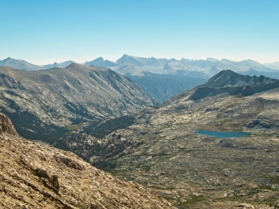 You can see clearly Mount Whitney, the tallest peak in the lower 48, from the summit of Triple Divide Peak mount whitney