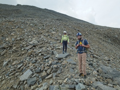 Clouds gather over Split Mountain as we descend - hopefully they don't bring any storms! split mountain