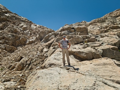Craig poses partway up the fun slab climb up to Lion Rock lion rock northeast chute