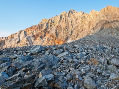 The early morning light illuminates the colorful face of Split Mountain - what a magnificent view! split mountain