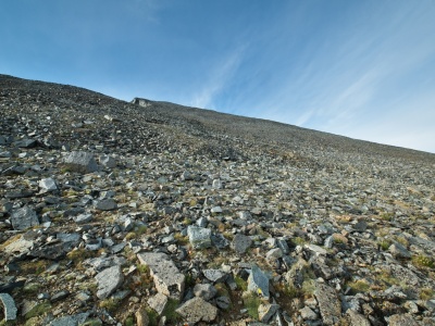 The summit is up there... somewhere split mountain