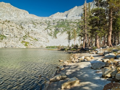 A granite-slab beach at Tamarack Lake tamarack lake