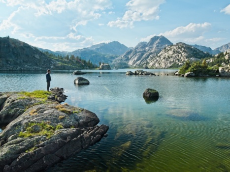 Josh stares out at Cook Lake wind river range cook lake