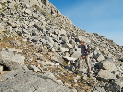 A few blocks here and there, but mostly easy cross-country hiking! cross country hiking