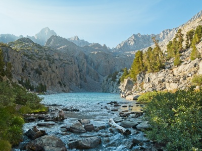 We reach Finger Lake just as the sun illuminates the western shore finger lake