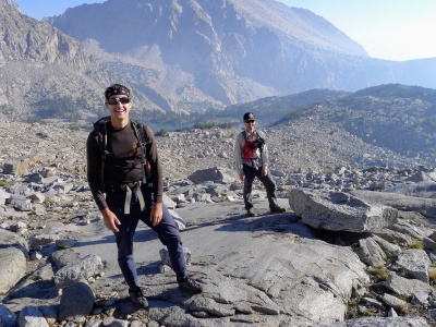 Jeff and I pose far above Elinore Lake. Photo credit: Craig mountaineering