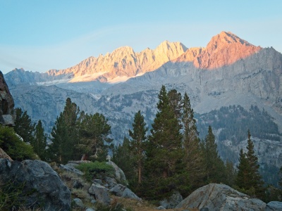 We're climbing several of those sun-bathed peaks today! palisades