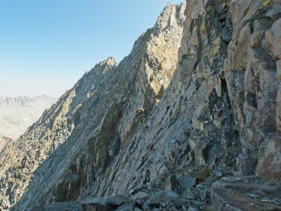 Looking back at the north face that we've traversed - I'm amazed that we made it across at all middle palisade traverse