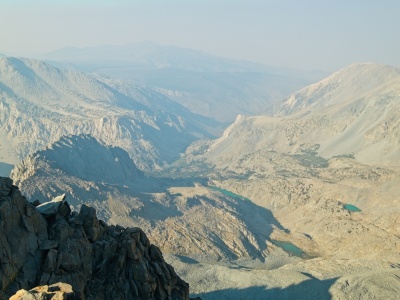 Although we've reached the last peak of the day, we still have to get back to our campsite way down there in the trees... south fork big pine creek