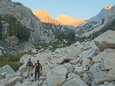 We end up rock-hopping for quite a bit of the way to Elinore Lake palisades