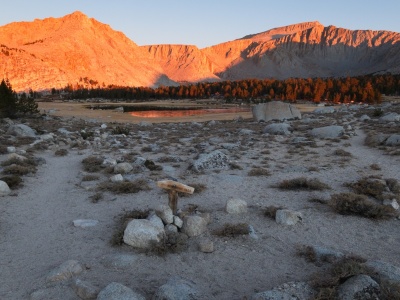 Alpenglow illuminates the Sierra Crest mount langley