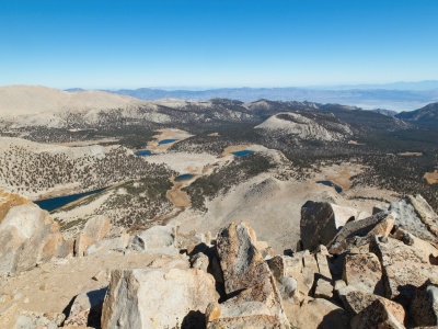 Looking down from Cirque Peak cottonwood lakes