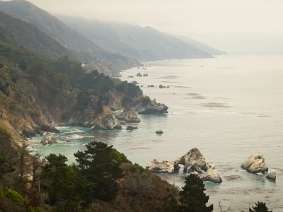 Looking down the Big Sur coastline big sur