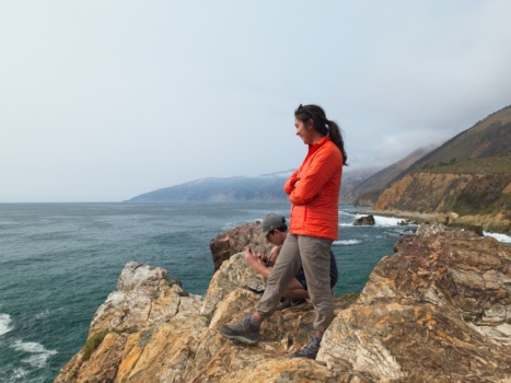 Kim and Carson taking in the view big sur