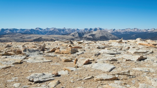Yet another shot of the Great Western Divide, this time from the Mars-like landscape of the Sierra Crest just below Cirque Peak great western divide
