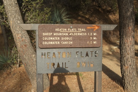 A large sign at the fork between the East Fork and Heaton Flats Trails heaton flats trail