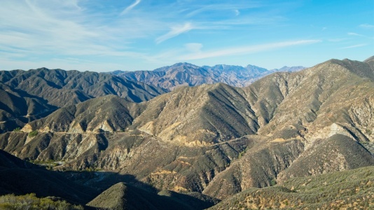 A panoramic view of the mountains, looking toward Mount Wilson san gabriel mountains
