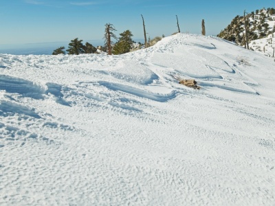 Some cool looking sastrugi along the ridge snow sastrugi