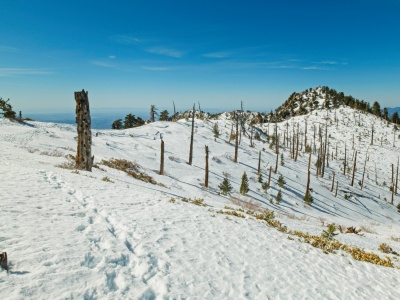 The windswept ridge leading to Ontario Peak ontario peak
